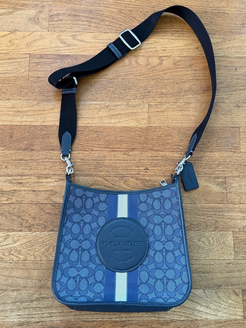 Coach Blue Signature Crossbody with Stripe